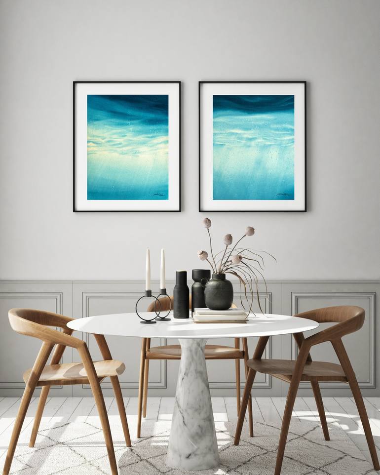 Original Abstract Seascape Painting by PD Watercolor