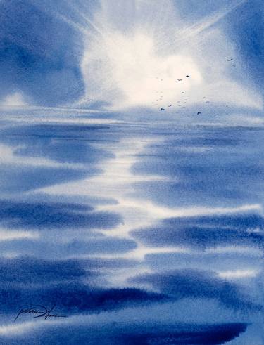 Print of Abstract Seascape Paintings by PD Watercolor