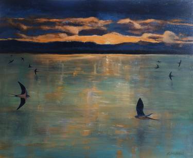 Original Impressionism Seasons Painting by Richard Morris