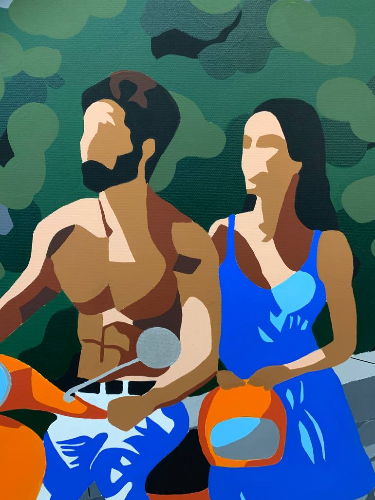 Original Figurative People Painting by Michel Das