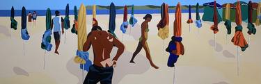 Original Figurative Beach Paintings by Michel Das