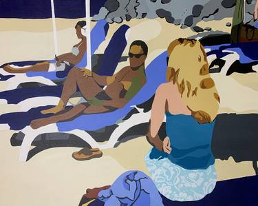 Original Figurative Beach Paintings by Michel Das