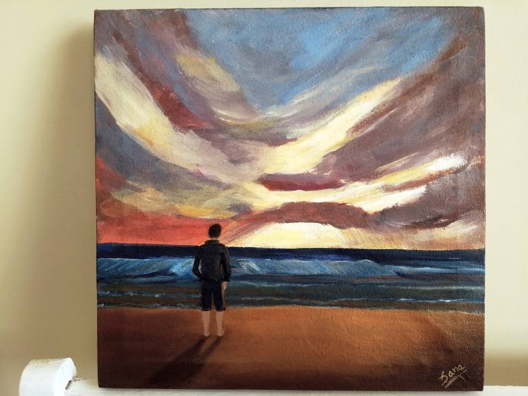 Original Beach Painting by Sana Askari