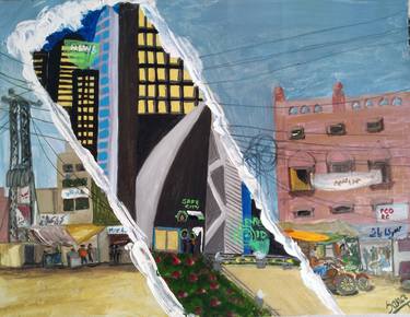 Print of Conceptual Cities Paintings by Sana Askari