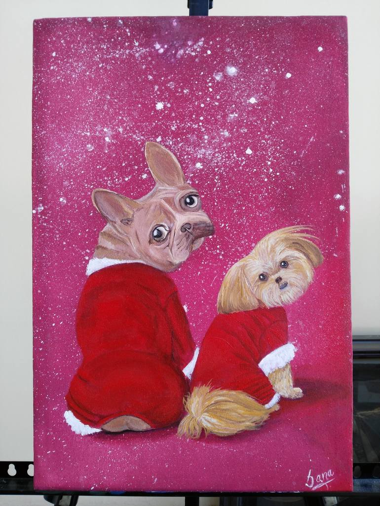 Original Dogs Painting by Sana Askari