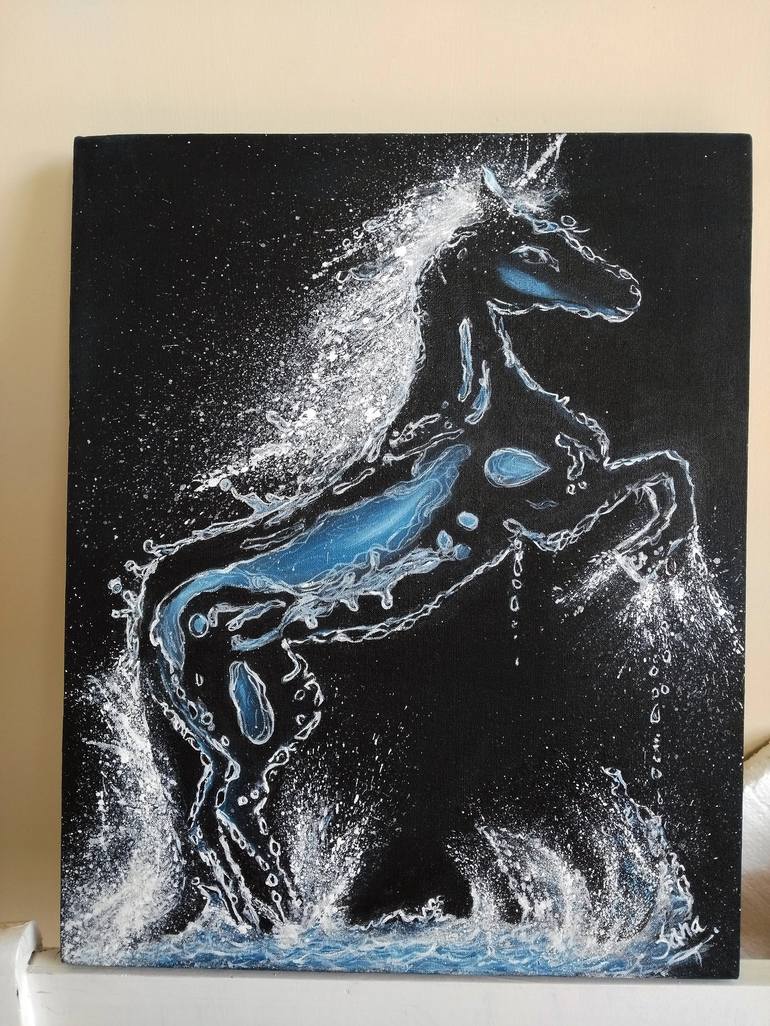 Original Abstract Expressionism Horse Painting by Sana Askari