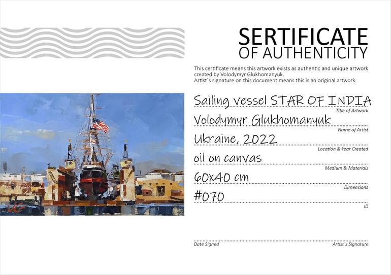 Original Fine Art Ship Painting by Volodymyr Glukhomanyuk