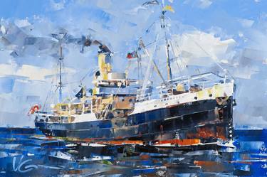 Print of Impressionism Ship Paintings by Volodymyr Glukhomanyuk