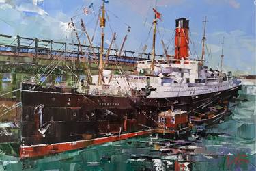 Oil Painting RMS CARPATHIA Series Ocean Liners & Fine Art part #2 thumb