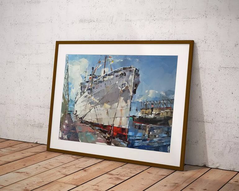 Original Ship Painting by Volodymyr Glukhomanyuk