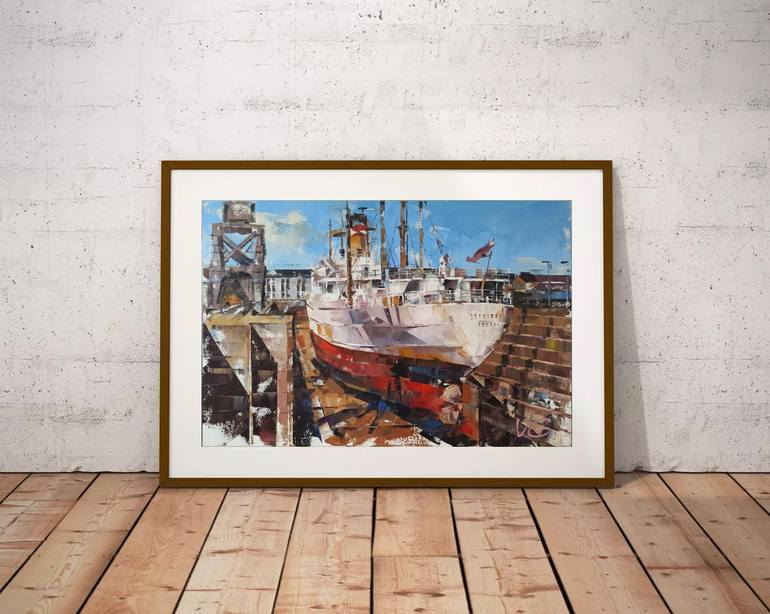 Original Ship Painting by Volodymyr Glukhomanyuk