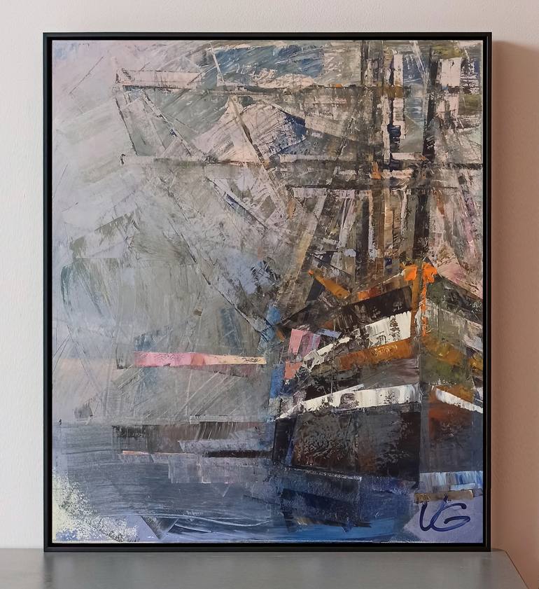 Original Conceptual Boat Painting by Volodymyr Glukhomanyuk