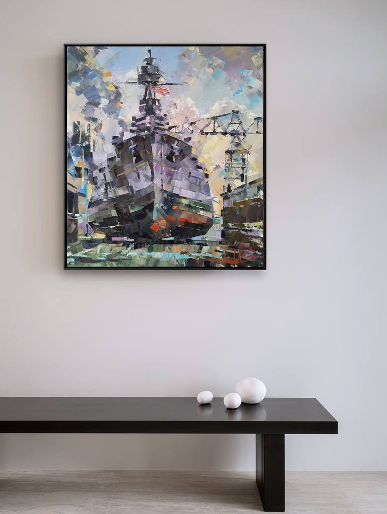 Original Impressionism Ship Painting by Volodymyr Glukhomanyuk