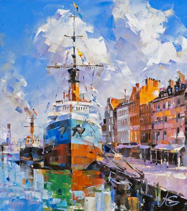 Original Contemporary Ship Paintings by Volodymyr Glukhomanyuk