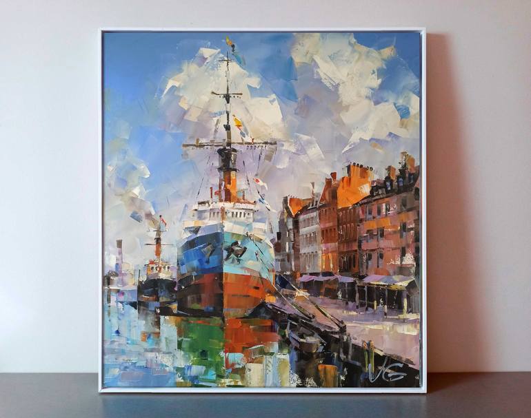 Original Contemporary Ship Painting by Volodymyr Glukhomanyuk
