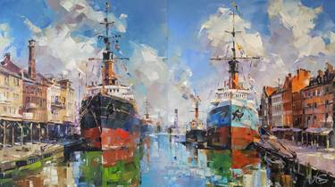 Original Conceptual Ship Paintings by Volodymyr Glukhomanyuk
