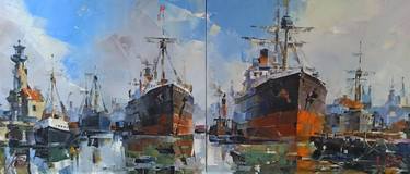 Original Impressionism Ship Paintings by Volodymyr Glukhomanyuk