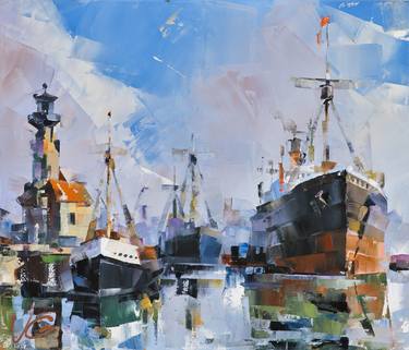 Print of Fine Art Ship Paintings by Volodymyr Glukhomanyuk