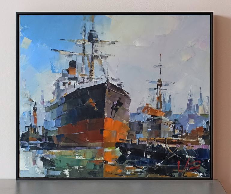 Original Ship Painting by Volodymyr Glukhomanyuk