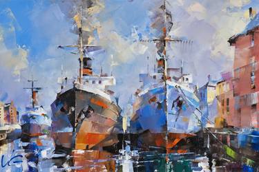 Original Boat Paintings by Volodymyr Glukhomanyuk