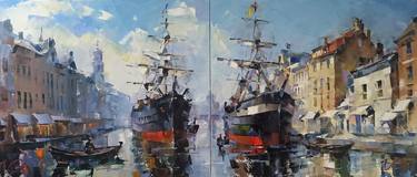 Print of Boat Paintings by Volodymyr Glukhomanyuk