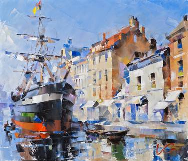 Original Boat Paintings by Volodymyr Glukhomanyuk