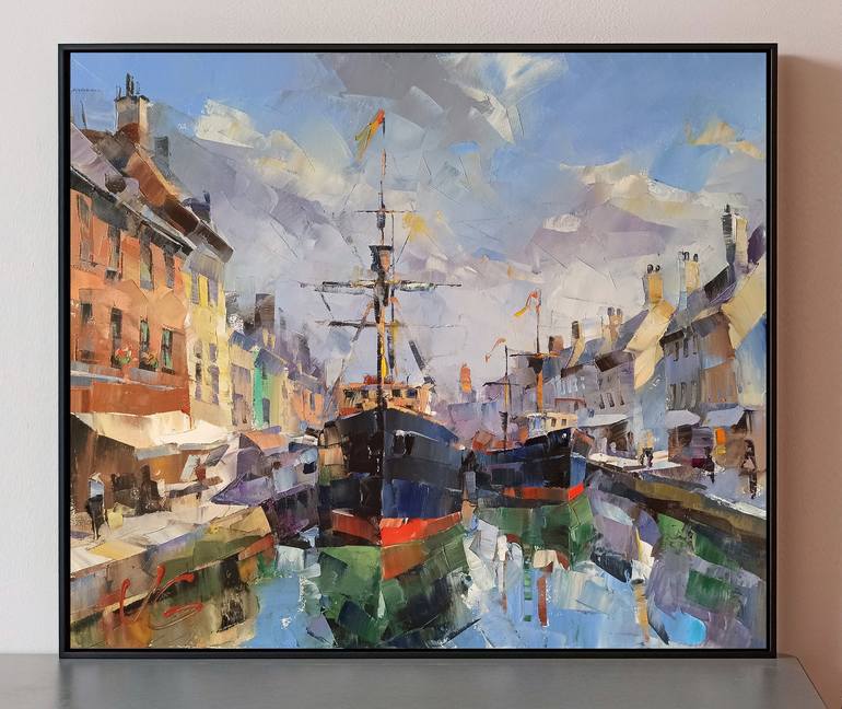 Original Contemporary Boat Painting by Volodymyr Glukhomanyuk