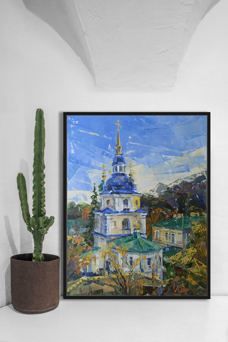 Original Fine Art Architecture Painting by Volodymyr Glukhomanyuk