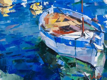 Print of Impressionism Boat Paintings by Volodymyr Glukhomanyuk