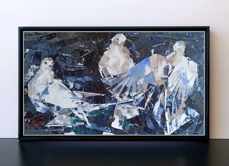 Original Art Deco Animal Painting by Volodymyr Glukhomanyuk