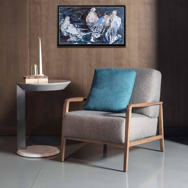 Original Art Deco Animal Painting by Volodymyr Glukhomanyuk