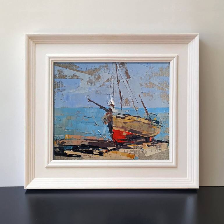 Original Sailboat Painting by Volodymyr Glukhomanyuk