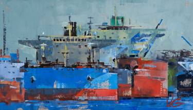 Print of Impressionism Ship Paintings by Volodymyr Glukhomanyuk