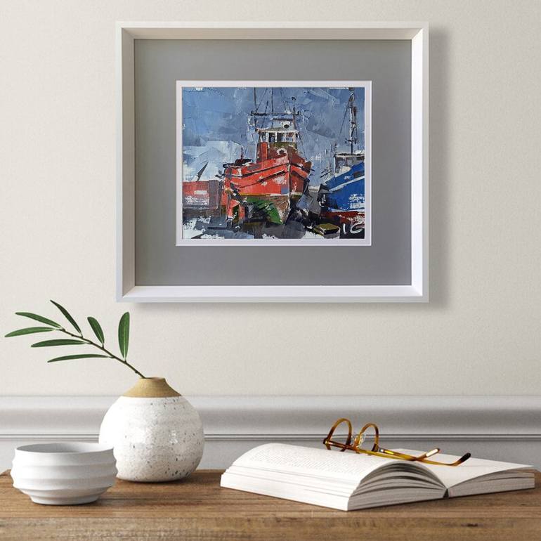 Original Impressionism Ship Painting by Volodymyr Glukhomanyuk