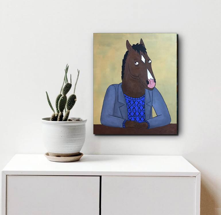 Original Illustration Horse Painting by Brigitte Lira