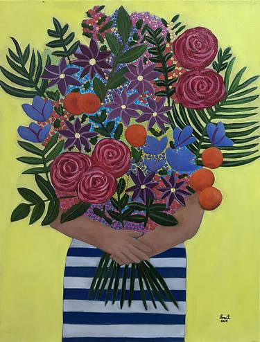 Print of Floral Paintings by Brigitte Lira