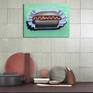 A simple yet attractive painting of a hotdog. This cute painting is ideal to display in the kitchen or any nook in your home.