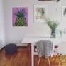 I decided to paint a pineapple here. It is one of the most important source of vitamin C. The favorite of most health buffs out there. Ideal to be displayed in the dining room or kitchen. Grab it now.
