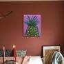 I decided to paint a pineapple here. It is one of the most important source of vitamin C. The favorite of most health buffs out there. Ideal to be displayed in the dining room or kitchen. Grab it now.