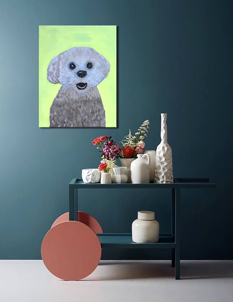 Original Illustration Dogs Painting by Brigitte Lira