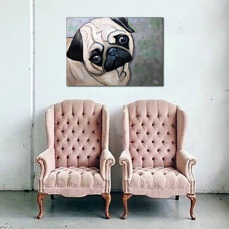 Original Dogs Painting by Brigitte Lira