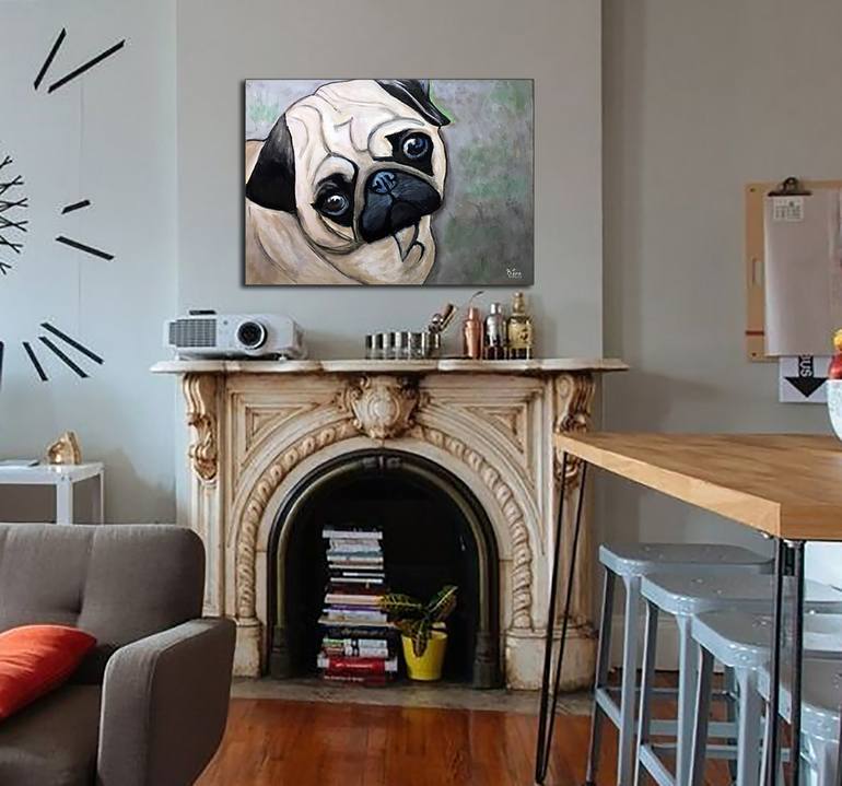 Original Expressionism Dogs Painting by Brigitte Lira