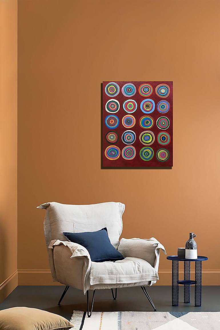 Original Art Deco Geometric Painting by Brigitte Lira