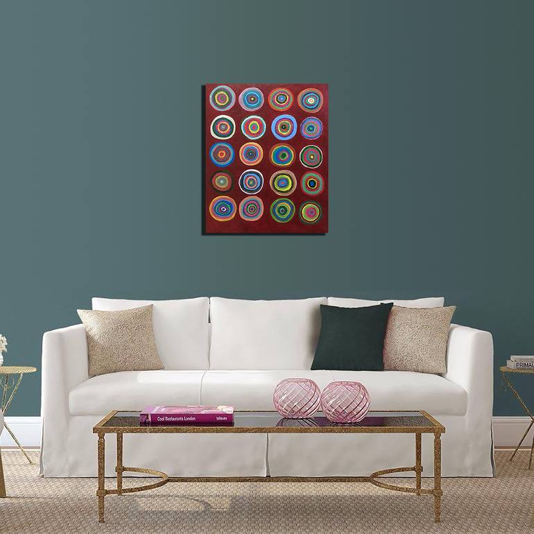 Original Art Deco Geometric Painting by Brigitte Lira
