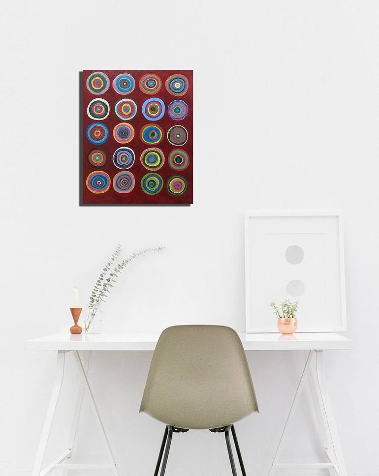 Original Art Deco Geometric Painting by Brigitte Lira