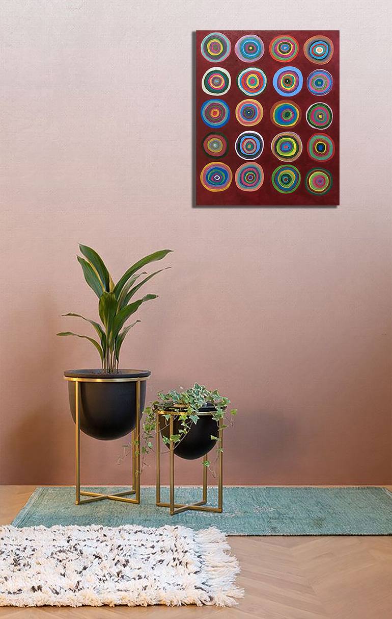 Original Art Deco Geometric Painting by Brigitte Lira