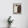 Penguins are cute animals, I was fascinated by the way they walk. I decided to paint them because I feel that they are beautiful when displayed in a home. I always love animals and that they make me happy.