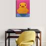 A simple yet cute painting of my favorite rubber ducky. As we all know, rubber duckies are always attractive to small babies and children. This is ideal to hang in the bathroom.