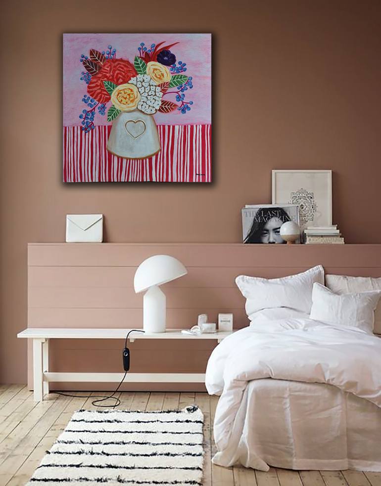 Original Expressionism Floral Painting by Brigitte Lira