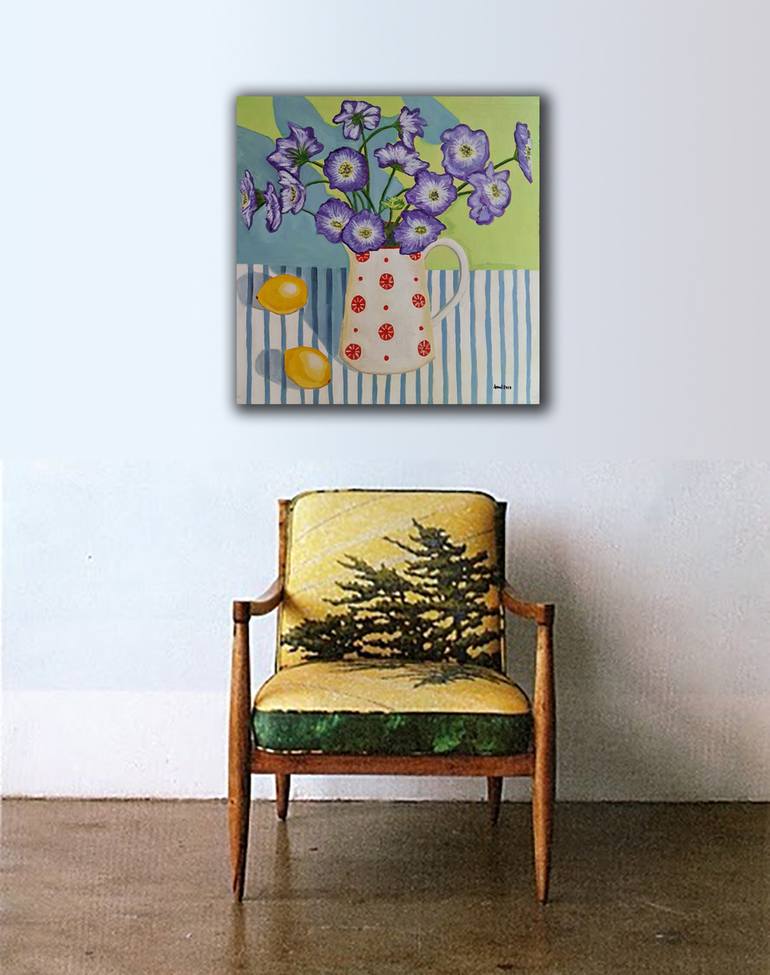 Original Expressionism Floral Painting by Brigitte Lira